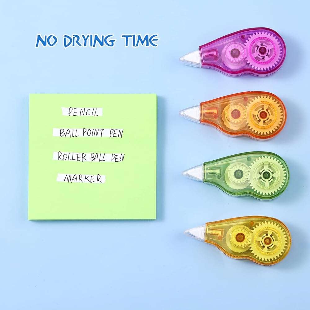 Chivao 100 Pack Mini Correction Tape Bulk Ink Corrector Eraser Tape Set Cute Aesthetic Colorful Instant Correction Applicator for Office School Student Stationery Supplies, 0.2 x 158 Inch(Rainbow) - Image 5