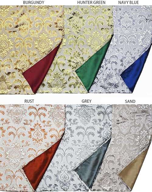 GOHD Samba Star. Jacquard Window Curtain Panel Drape with Attached Fancy Valance and Taffeta Backing. 2pcs Set. Each pc 54" Wide x 90" Drop with 18" Valance. (Sand) - Image 9