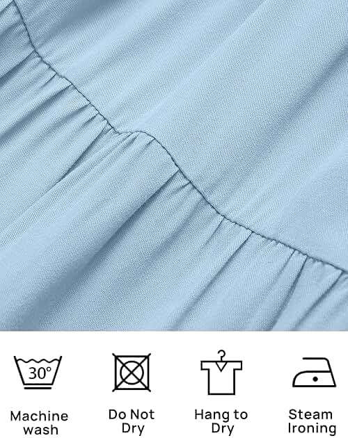 ZESICA Women's 2026 Summer Casual Flutter Short Sleeve Crew Neck Smocked Elastic Waist Tiered Midi Dress - Image 6