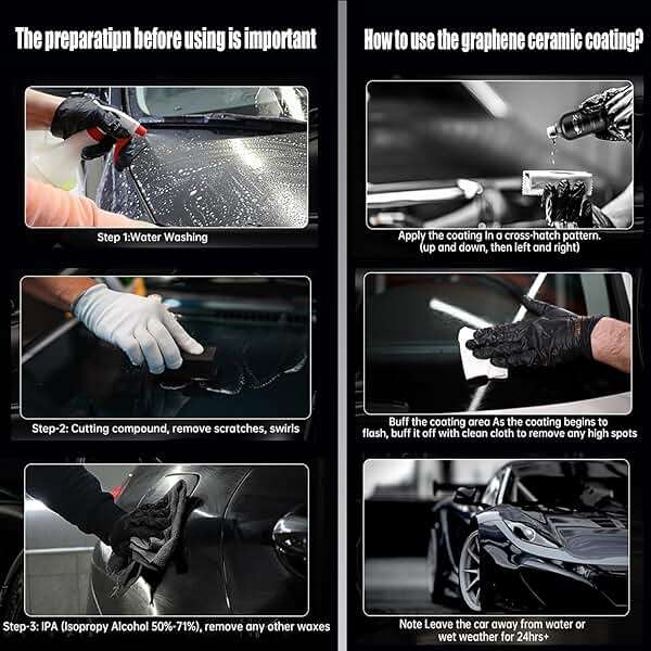Autokcan Graphene Ceramic Coating(60ML), 10H Ceramic Coating for Cars, High Gloss Anti-Scratch Nano Coat Kit Hydrophbic Mirror Paint Protection 3 Years Prorection - Image 2