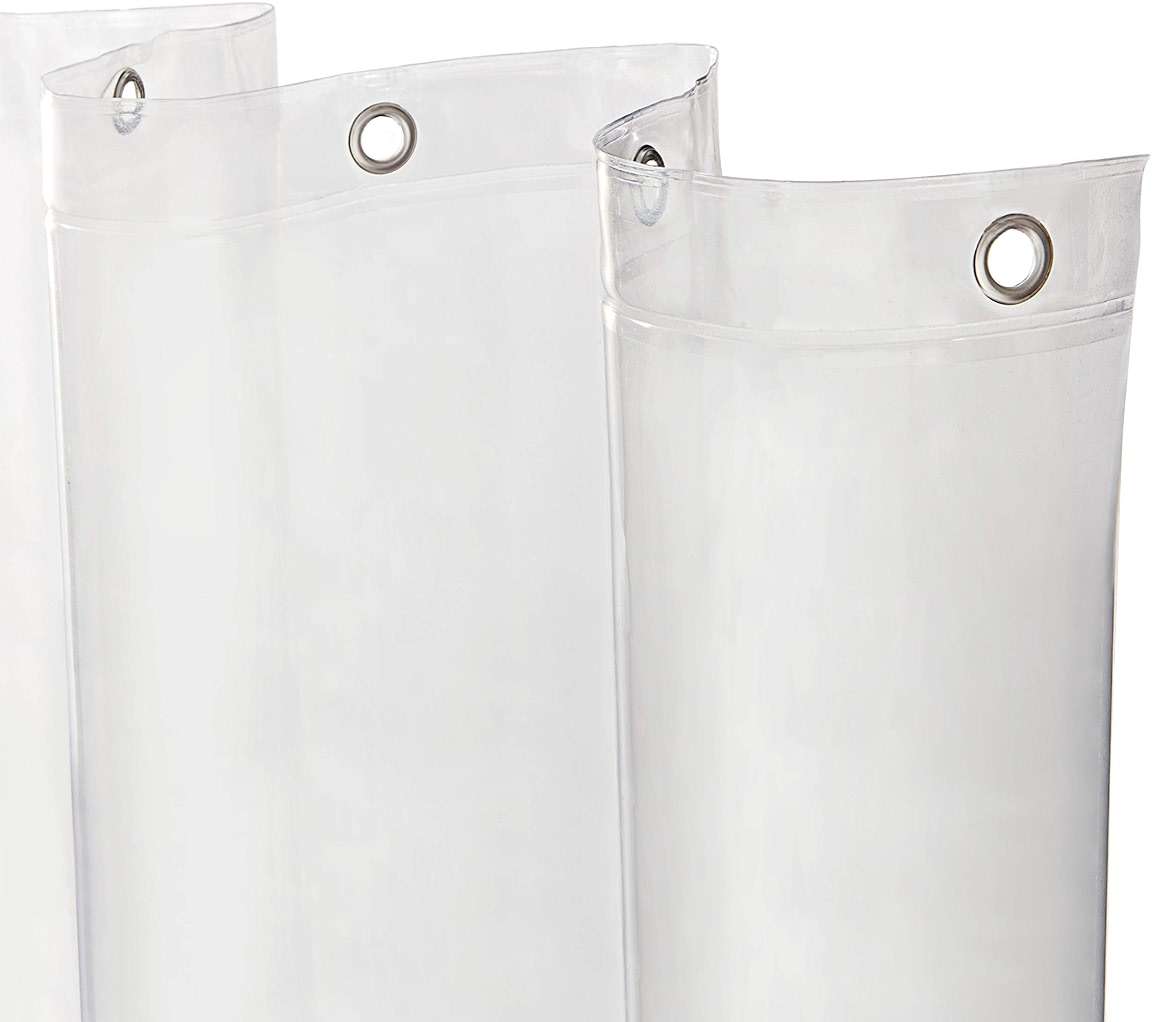 Kenney – Microban PEVA Shower Curtain Liner, Waterproof Medium-Weight Design with Rust-Resistant Metal Grommets & Weighted Magnetic Hem, 70" x 72", Clear - Image 1