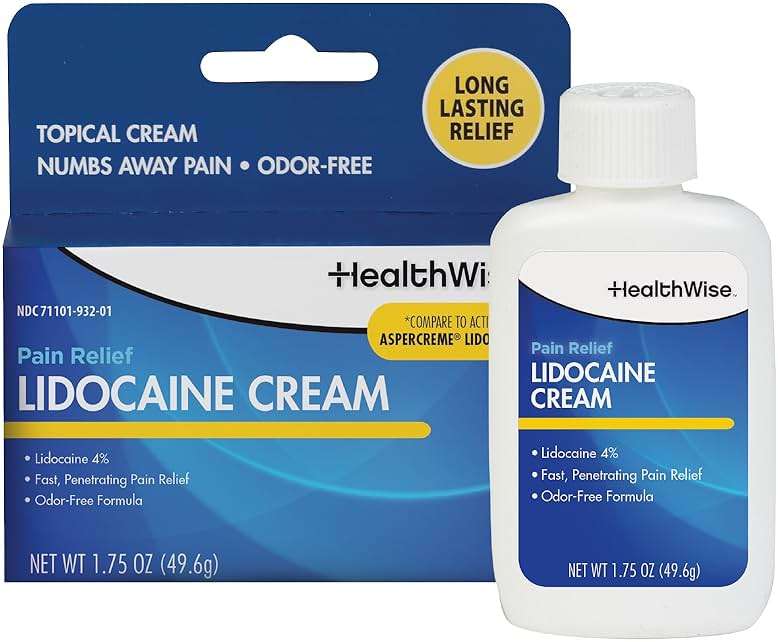 HealthWise Maximum Strength Lidocaine Cream | Numbs Away Pain | Long-Lasting Relief | Non-Greasy | 1.75 Oz - Image 1