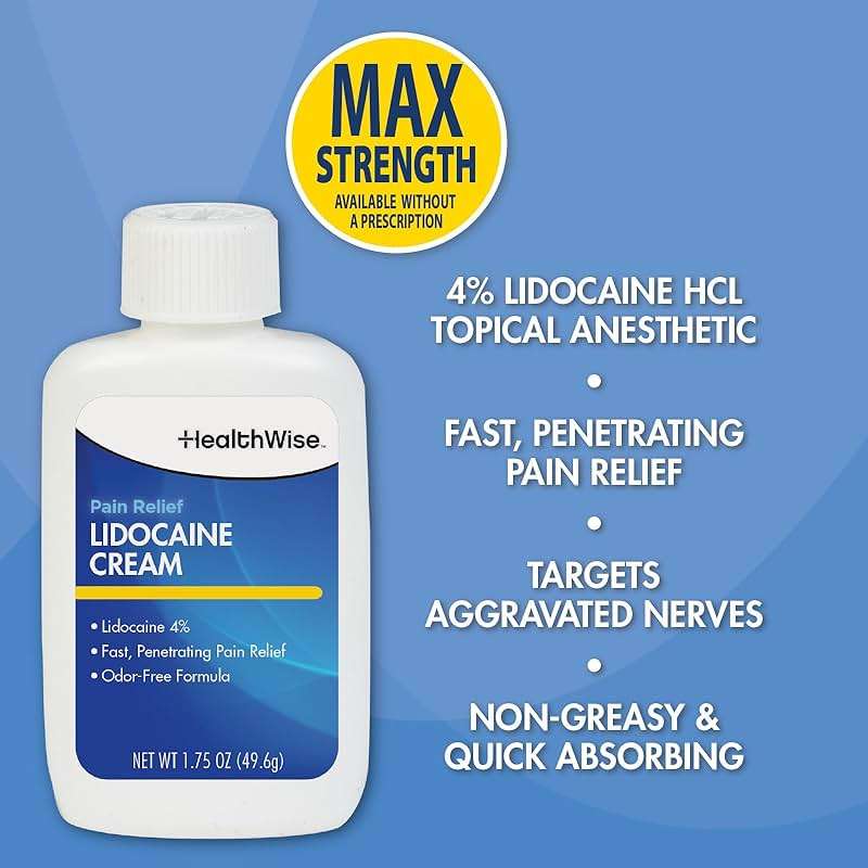 HealthWise Maximum Strength Lidocaine Cream | Numbs Away Pain | Long-Lasting Relief | Non-Greasy | 1.75 Oz - Image 5