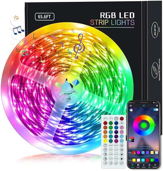 KEELIXIN LED Lights Music Sync RGB LED Strip Lights with APP & Remote Control - Image 1