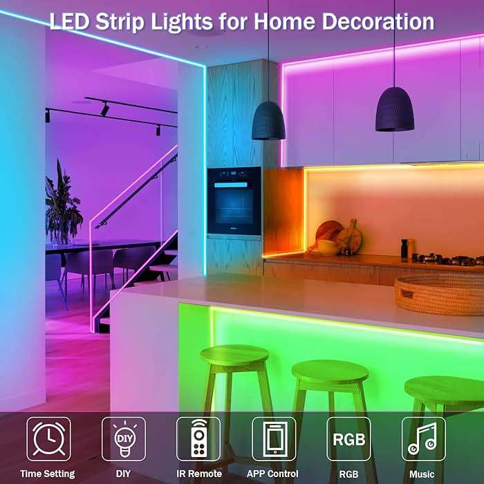 KEELIXIN LED Lights Music Sync RGB LED Strip Lights with APP & Remote Control - Image 7