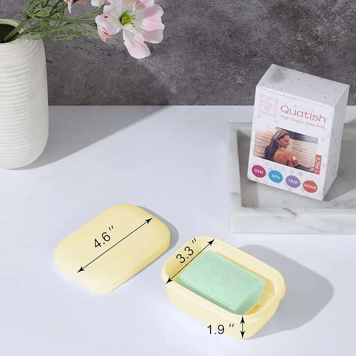 Quatish 4 Pack Travel Soap Case Leakproof, Portable Travel Bar Soap Holder Container with Lid for Camping, Gym, Multicolor - Image 2