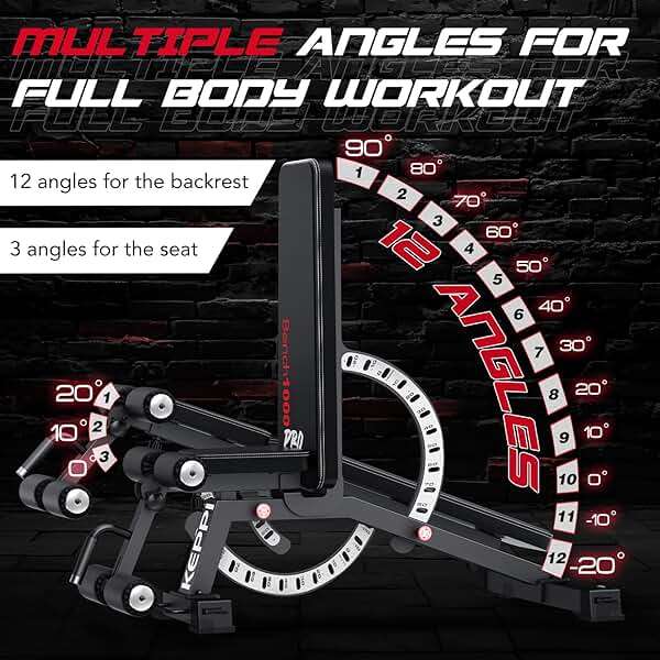 Adjustable Weight Bench, Commercial Grade 1200LB Workout Bench Press Set for Home Gym Strength Training Exercise, Incline Bench with 12+3 Adjustable Backrest&Seat Positions for Full Body Fitness - Image 2