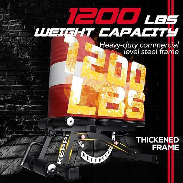 Adjustable Weight Bench, Commercial Grade 1200LB Workout Bench Press Set for Home Gym Strength Training Exercise, Incline Bench with 12+3 Adjustable Backrest&Seat Positions for Full Body Fitness - Image 6