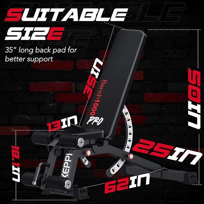 Adjustable Weight Bench, Commercial Grade 1200LB Workout Bench Press Set for Home Gym Strength Training Exercise, Incline Bench with 12+3 Adjustable Backrest&Seat Positions for Full Body Fitness - Image 8