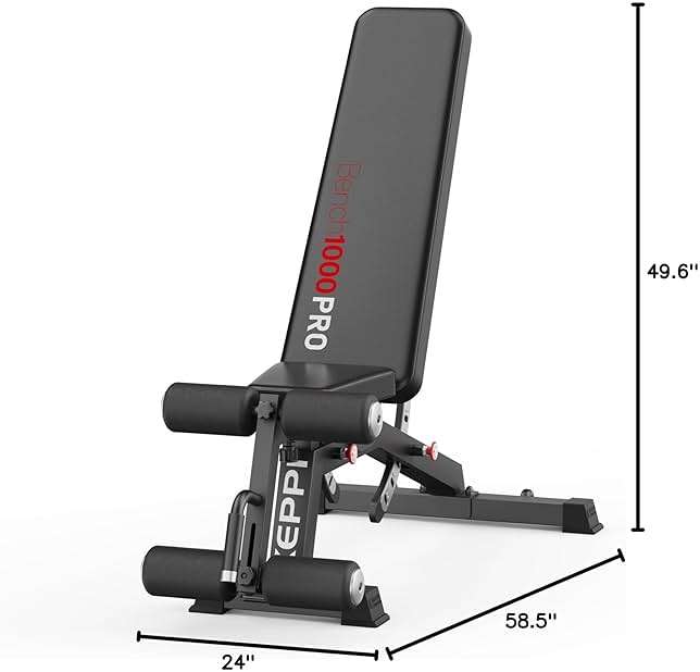 Adjustable Weight Bench, Commercial Grade 1200LB Workout Bench Press Set for Home Gym Strength Training Exercise, Incline Bench with 12+3 Adjustable Backrest&Seat Positions for Full Body Fitness - Image 9