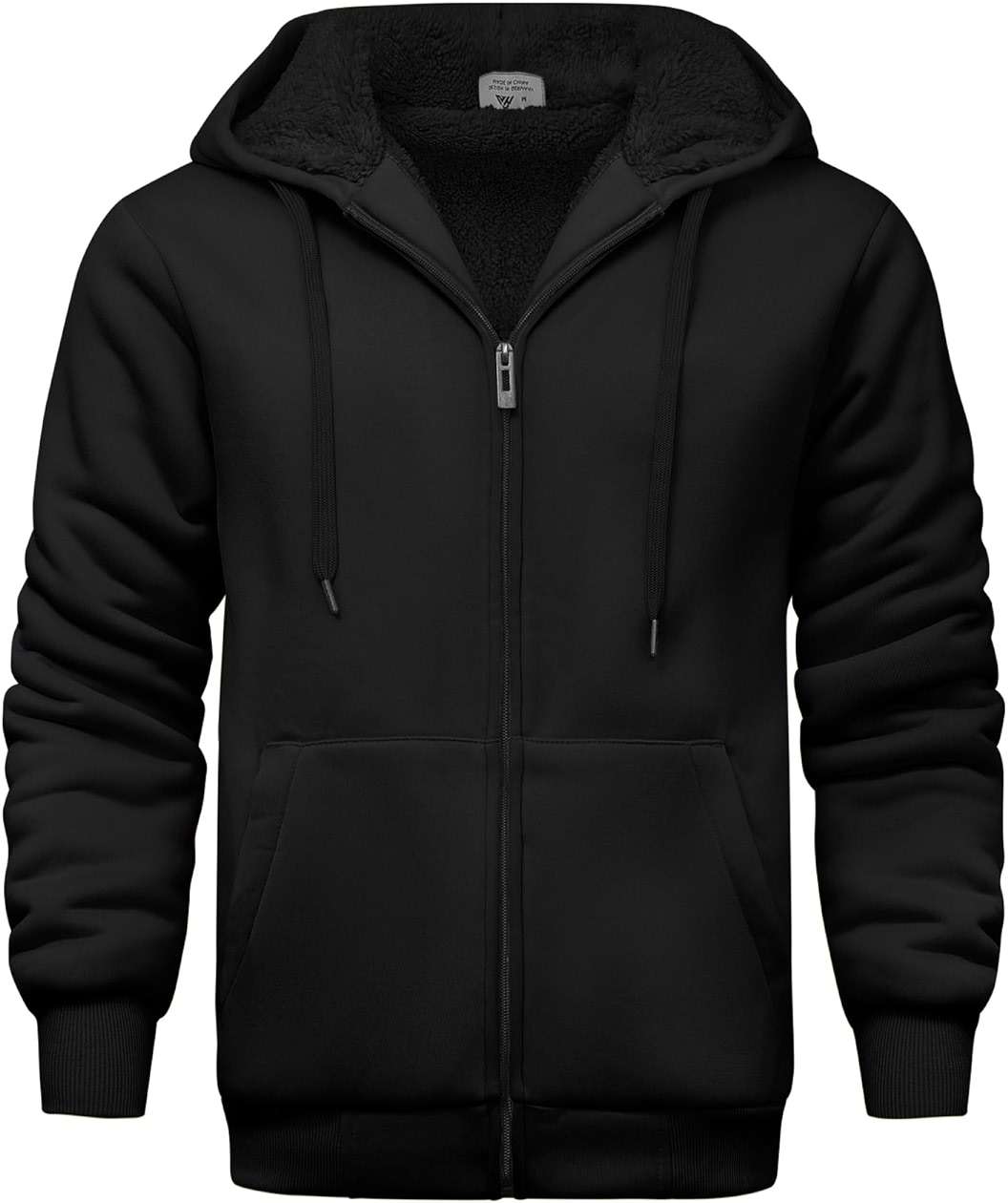 V VALANCH Men Hoodies Zip Up Sherpa Lined Sweatshirts Heavyweight Thick Warm Fleece Winter Jacket - Image 1