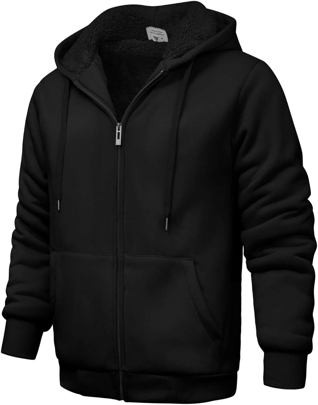 V VALANCH Men Hoodies Zip Up Sherpa Lined Sweatshirts Heavyweight Thick Warm Fleece Winter Jacket - Image 2
