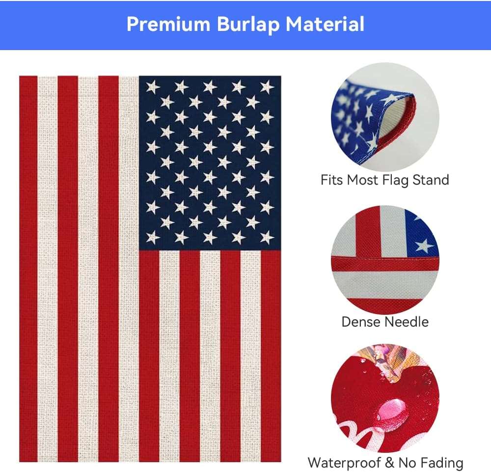 American Flag USA Flag, Small American Garden Flags for Yard Patio Porch Independence Day Patriotic Festival Outdoor Decorations - Image 5