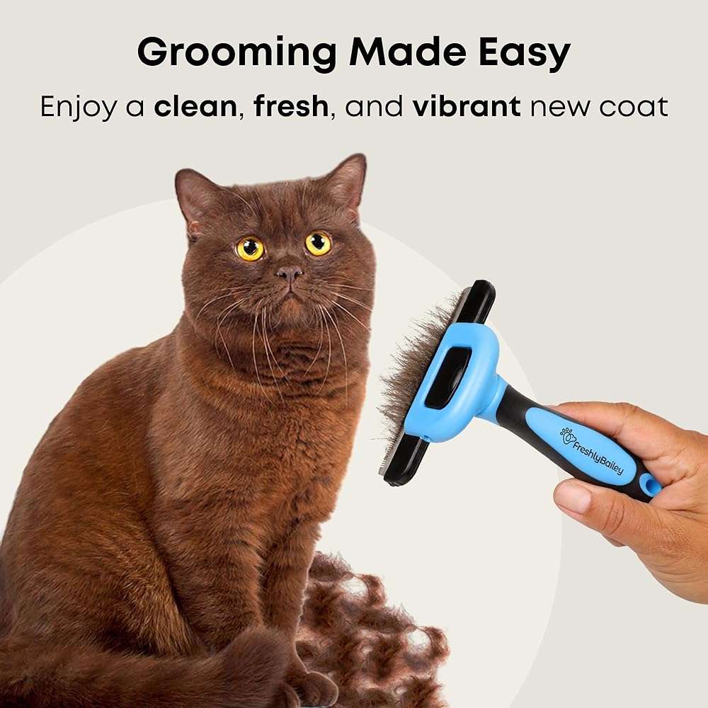 Freshly Bailey Deshedding Brush for Short Haired Dogs & Cats - Cat and Dog Brush for Shedding Short Hair - Highly Effective Deshedder Grooming Comb - Image 4