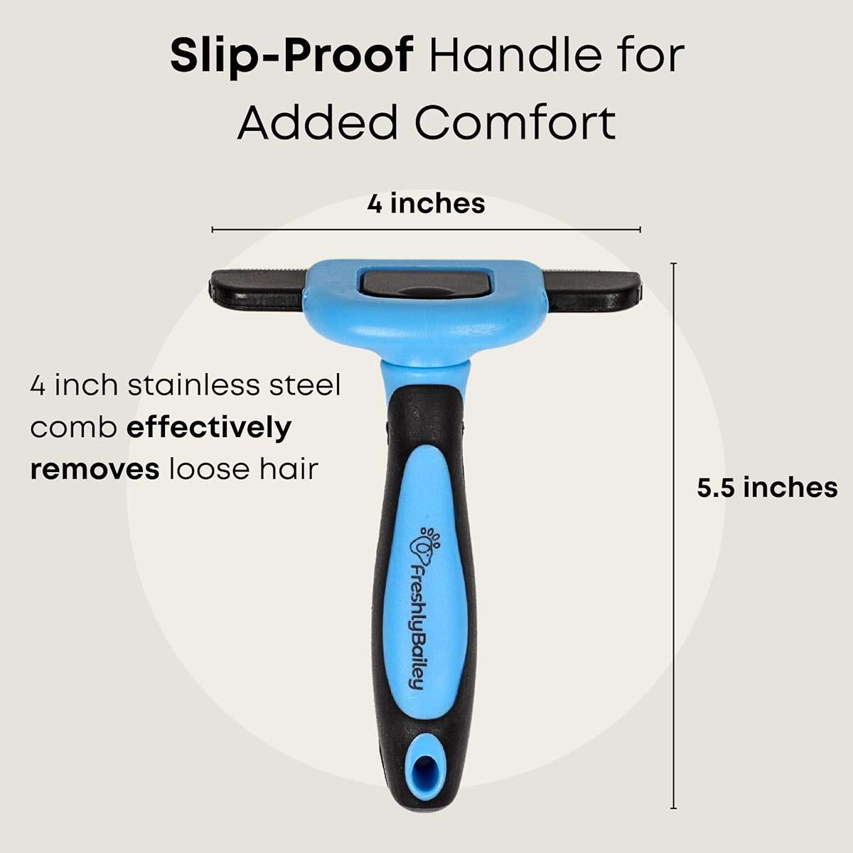 Freshly Bailey Deshedding Brush for Short Haired Dogs & Cats - Cat and Dog Brush for Shedding Short Hair - Highly Effective Deshedder Grooming Comb - Image 5