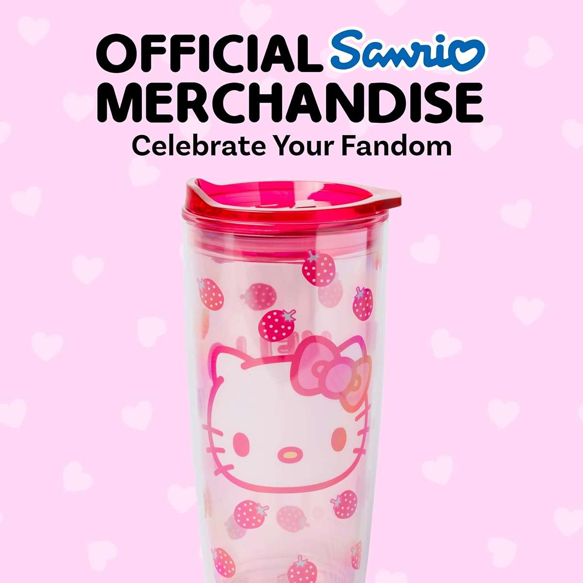 Silver Buffalo Sanrio Hello Kitty Strawberry Double Wall Travel Tumbler with Slide Close Lid, 20 Ounces - Image 6