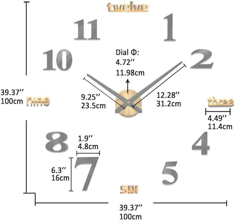 VANGOLD Giant Wall Clock for Living Room Decor, Decorative Wall Clocks Battery Operated (Gold Wall Decor) - Image 2