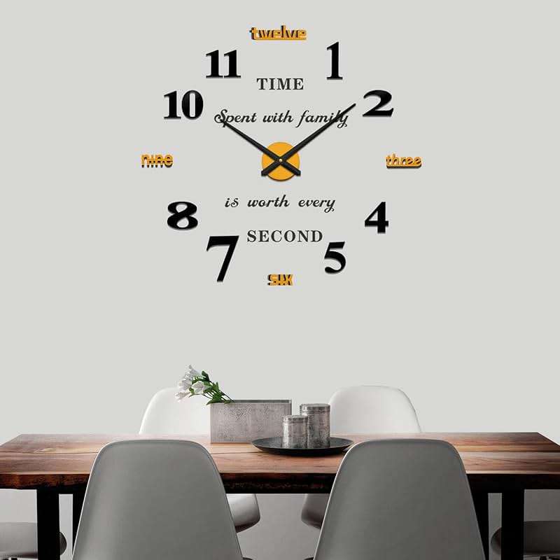 VANGOLD Giant Wall Clock for Living Room Decor, Decorative Wall Clocks Battery Operated (Gold Wall Decor) - Image 8