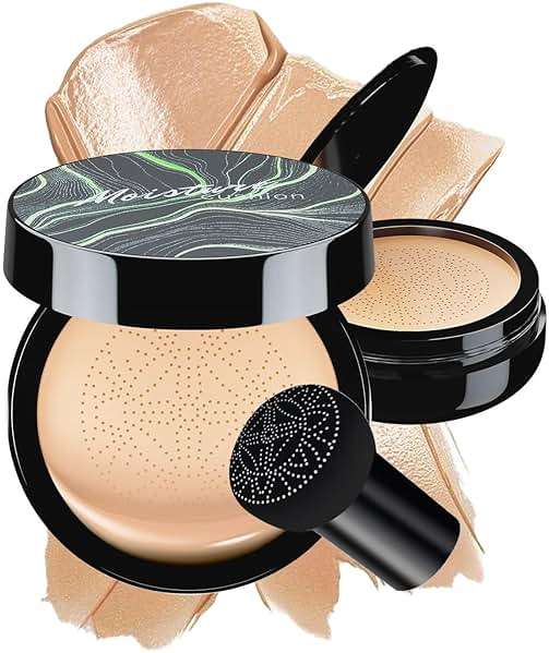 Cushion Foundation Concealer for Older Women, Face Makeup Powder Foundation for Mature Skin, CC Cream Tattoo Cover up Easily Create A Lightweight Natural-looking Base, Natural Color - Image 1