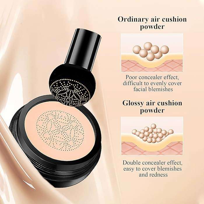 Cushion Foundation Concealer for Older Women, Face Makeup Powder Foundation for Mature Skin, CC Cream Tattoo Cover up Easily Create A Lightweight Natural-looking Base, Natural Color - Image 9