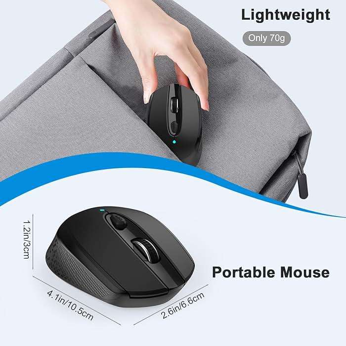 RaceGT USB C Wireless Mouse, Type C Silent Mouse for MacBook Air/Pro, 2.4G Cordless Computer Mice with 6 Buttons and 3 Adjustable DPI for Mac, Laptop, Desktop, PC - Image 6