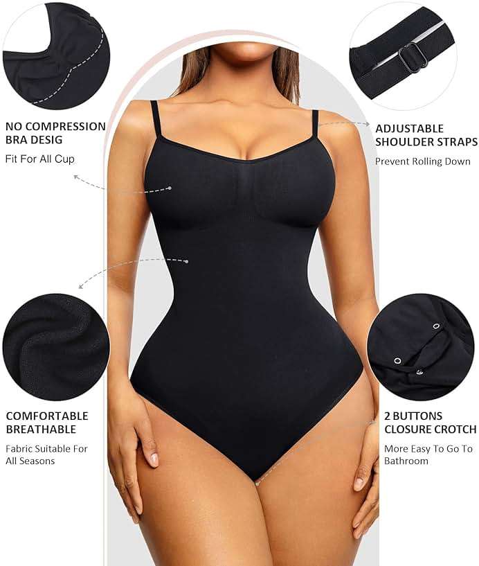 FeelinGirl Shapewear Bodysuit Tummy Control Body Shaper for Women Seamless Waist Snatching Shaper - Image 4