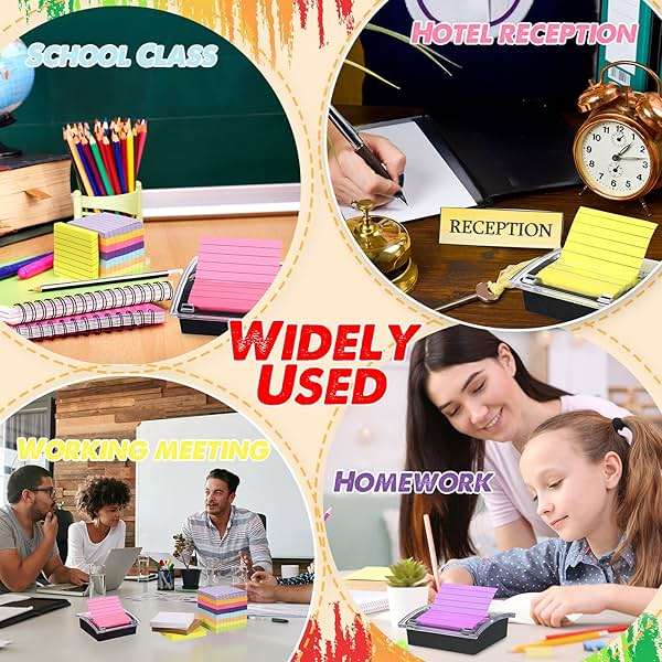 14 Pads Pop up Sticky Notes Colored with Dispenser Set Self Stick Memo Pads Bright Color Adhesive Notes 3x3 Refills and Pop up Sticky Note Holder Black Base Clear Top, 100 Sheet/Pad (Lined Style) - Image 6