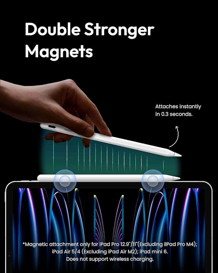 Metapen A8 iPad Pencil for Apple iPad 2018-2026, 4Min Fast Charge,Magnetic Attachment Stylus Pen for iPad 11/10/9/8/7/6th Gen, iPad Accessories for Pro 12.9/11/13-inch M4, Air 3/4/5/M2/M3, Mini 5/6th - Image 10