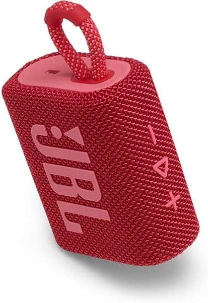 JBL GO 3 Waterproof Ultra Portable Bluetooth Speaker Bundle with Megen Hardshell Case (Red) - Image 2