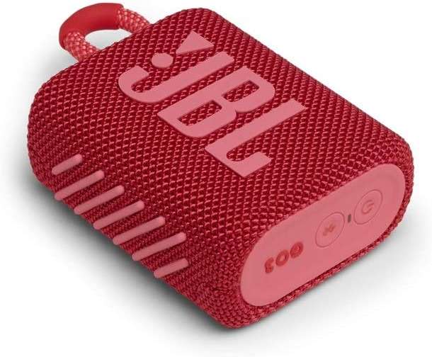 JBL GO 3 Waterproof Ultra Portable Bluetooth Speaker Bundle with Megen Hardshell Case (Red) - Image 3