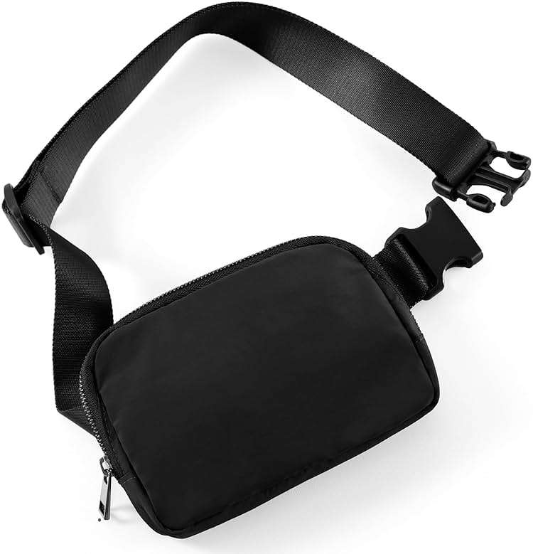 ODODOS Unisex Mini Belt Bag with Adjustable Strap Small Fanny Pack for Workout Running Traveling Hiking, Black - Image 1
