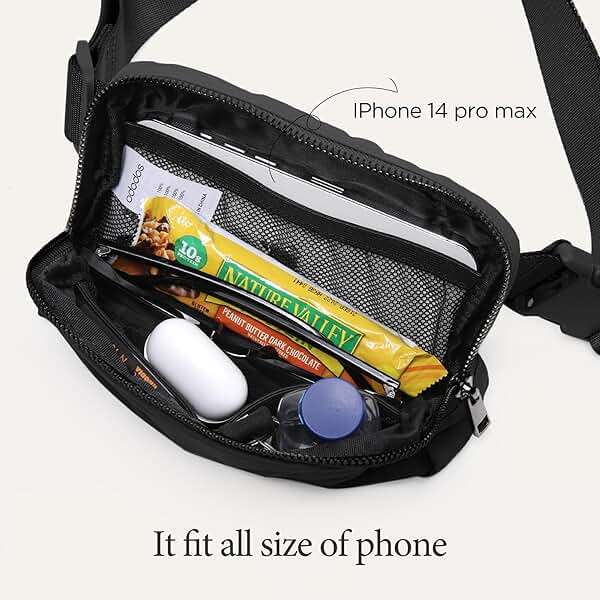 ODODOS Unisex Mini Belt Bag with Adjustable Strap Small Fanny Pack for Workout Running Traveling Hiking, Black - Image 5