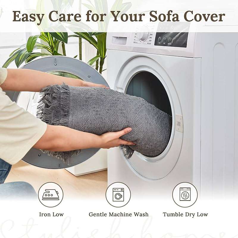 HOMERILLA Sectional Couch Covers 2 Pieces L Shaped Sofa Cover for Sectional Couch L Shape Washable Blanket Furniture Protector for Pets Dogs (Dark Grey, X-Large) - Image 9