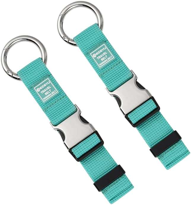 2PCS Heavy Duty Add a Bag Luggage Strap Jacket Gripper,Carry-on Baggage Suitcase Straps Belts Travel Accessories-Cyan - Image 1
