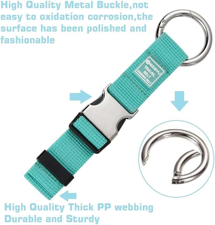 2PCS Heavy Duty Add a Bag Luggage Strap Jacket Gripper,Carry-on Baggage Suitcase Straps Belts Travel Accessories-Cyan - Image 4