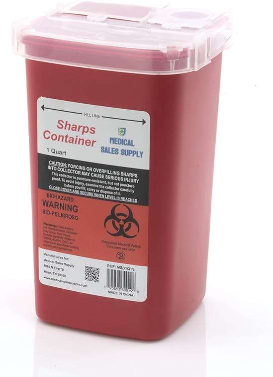 Medical Sales Supply 1 Quart Size Sharps and Needle Container. Integrated Needle unwinder - Image 4