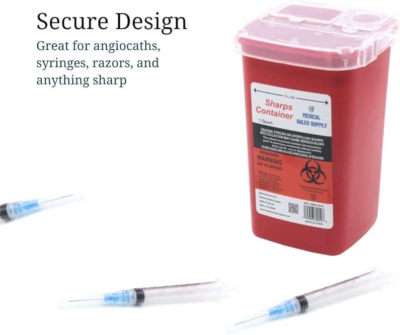 Medical Sales Supply 1 Quart Size Sharps and Needle Container. Integrated Needle unwinder - Image 7