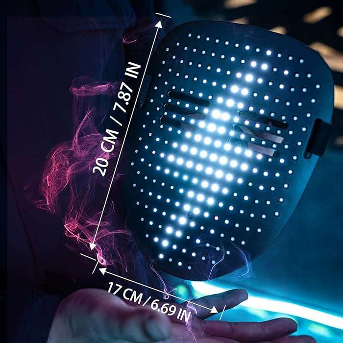 MOYACA Led Mask Light up Mask with Gesture Sensing, Cool Glowing Toys Masks Great Gift for Halloween Christmas Costume Party - Image 4