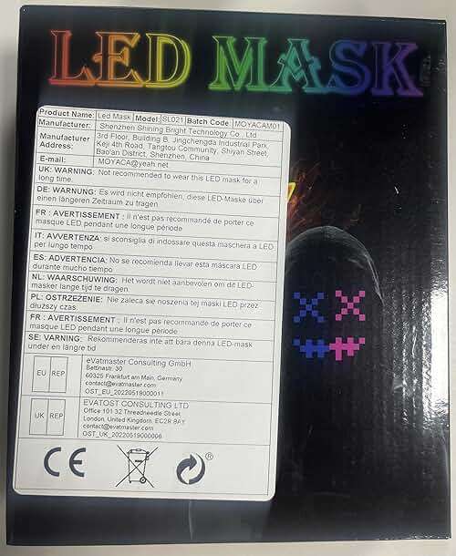 MOYACA Led Mask Light up Mask with Gesture Sensing, Cool Glowing Toys Masks Great Gift for Halloween Christmas Costume Party - Image 8