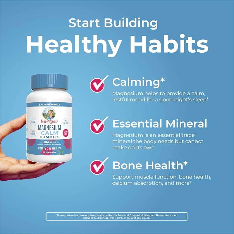 MaryRuth Organics Calm Magnesium Citrate Gummies | 2 Month Supply | Sugar Free | Magnesium Supplement for Adults | Stress Relief | Bone Health | Vegan | 60 Count - Image 5