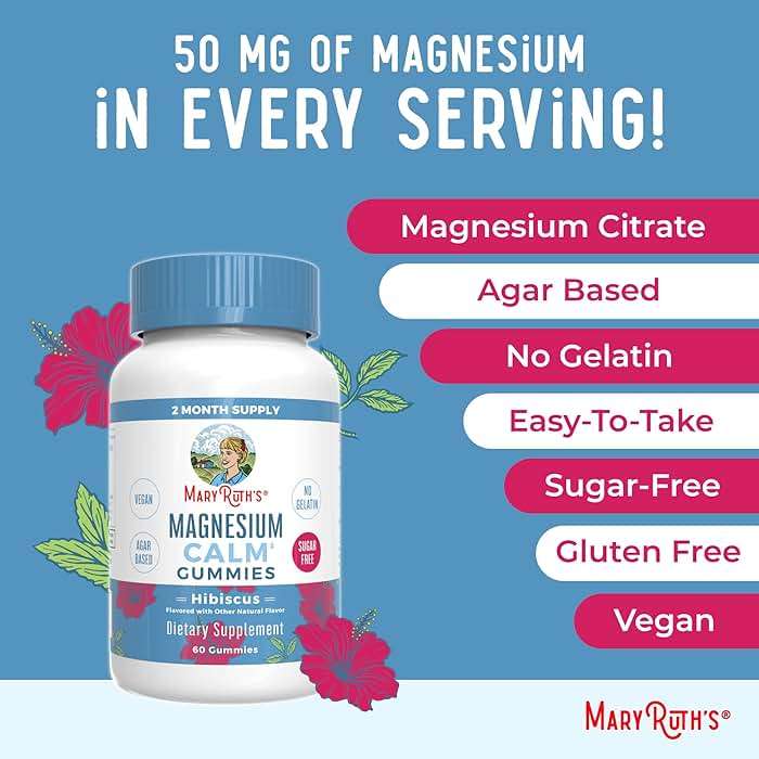 MaryRuth Organics Calm Magnesium Citrate Gummies | 2 Month Supply | Sugar Free | Magnesium Supplement for Adults | Stress Relief | Bone Health | Vegan | 60 Count - Image 7