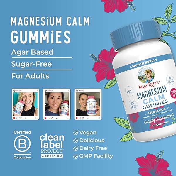 MaryRuth Organics Calm Magnesium Citrate Gummies | 2 Month Supply | Sugar Free | Magnesium Supplement for Adults | Stress Relief | Bone Health | Vegan | 60 Count - Image 8