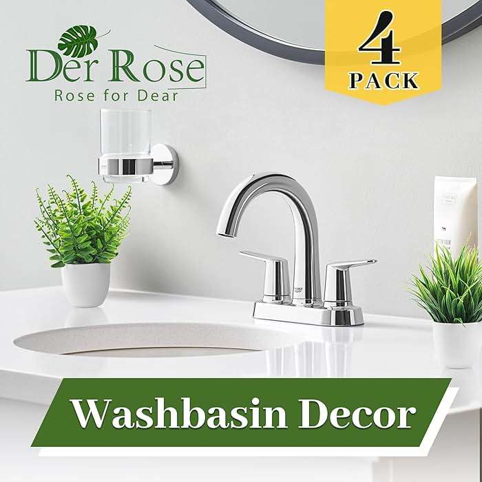 Der Rose 4 Pack Small Fake Plants in Pots, Faux Plants Indoor for Home Office Bathroom Shelf Farmhouse Decor - Image 4