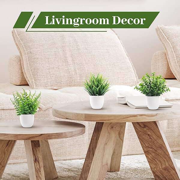Der Rose 4 Pack Small Fake Plants in Pots, Faux Plants Indoor for Home Office Bathroom Shelf Farmhouse Decor - Image 5