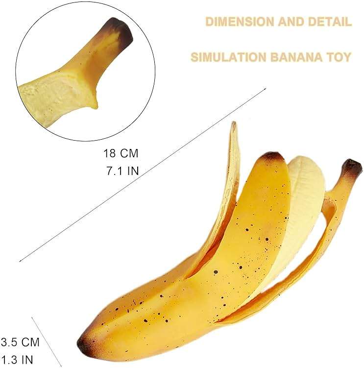 funnysquee Banana Squishies Stress Relief Soft Scented Simulation Bananas Fruit Squeeze Toys Cute Birthday Gift Novelty Toy for Kids (Yellow Banana) - Image 3