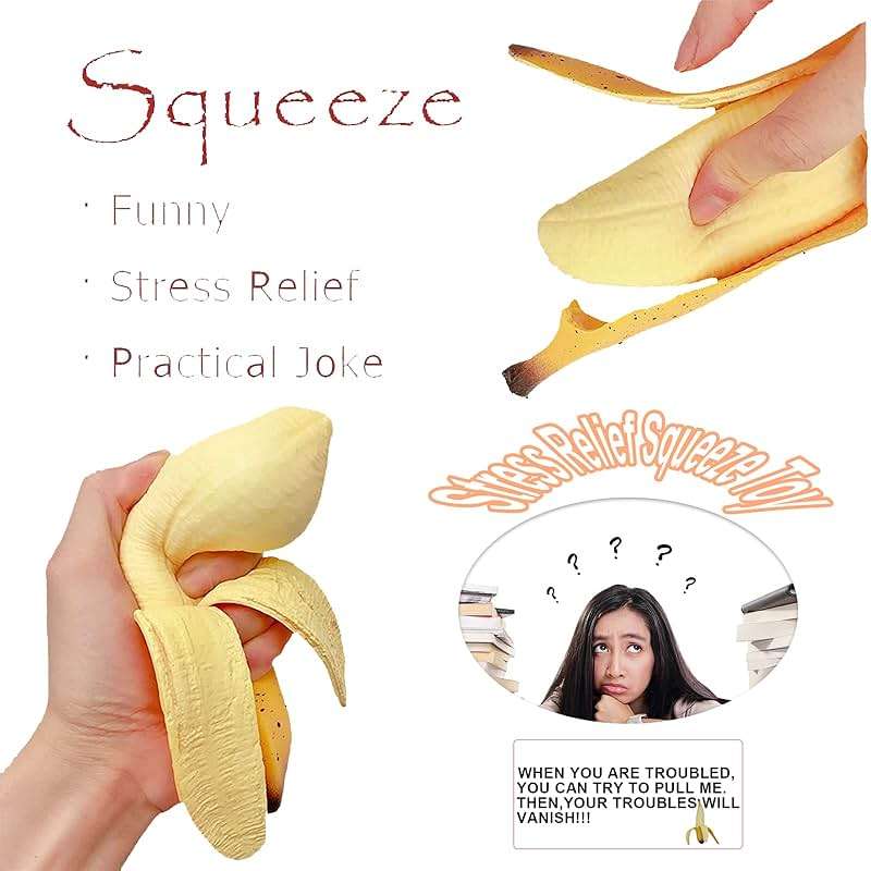funnysquee Banana Squishies Stress Relief Soft Scented Simulation Bananas Fruit Squeeze Toys Cute Birthday Gift Novelty Toy for Kids (Yellow Banana) - Image 6