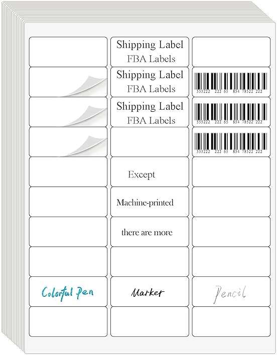 100 Sheets 30 UP 1" x2-5/8 Shipping Labels 3000 Pcs FBA Label Stickers for Laser/Inkjet Printers, White Blank Sticker Name Tags, 30 Per Page - Image 3