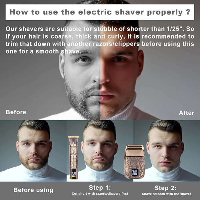 Ufree Foil Shavers Electric Razor for Men, Beard Trimmer Grooming Shaving Kit, Hair Trimmer, Cordless Head Shavers for Bald Men Barber Clippers, Birthday Gifts for Him - Image 9