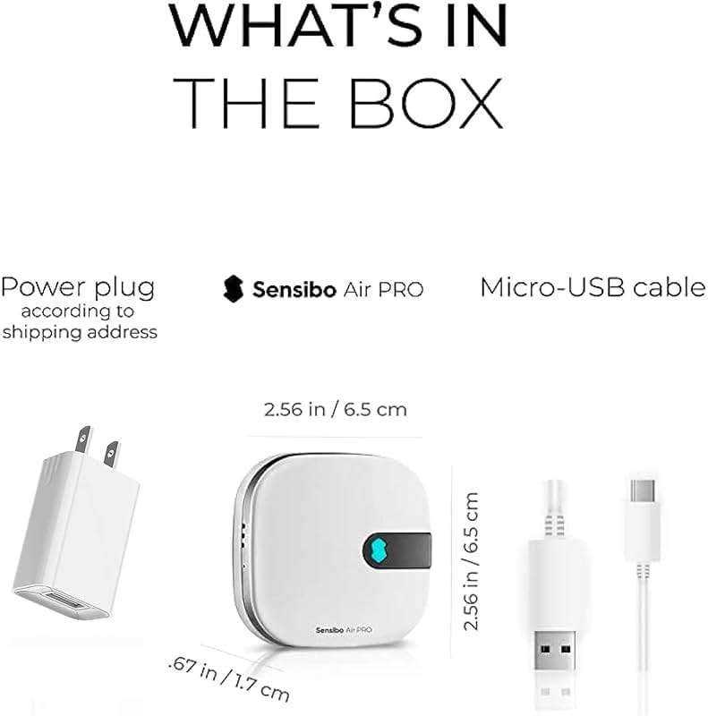 Sensibo Air PRO - Air Conditioner Smart Controller & Air Quality Sensor. Smart Thermostat for Mini Split, Window, Portable AC. Temp & Humidity Sensors. Google, Alexa, Siri & Apple HomeKit Compatible - Image 2