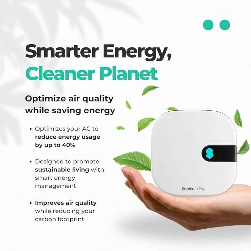 Sensibo Air PRO - Air Conditioner Smart Controller & Air Quality Sensor. Smart Thermostat for Mini Split, Window, Portable AC. Temp & Humidity Sensors. Google, Alexa, Siri & Apple HomeKit Compatible - Image 5
